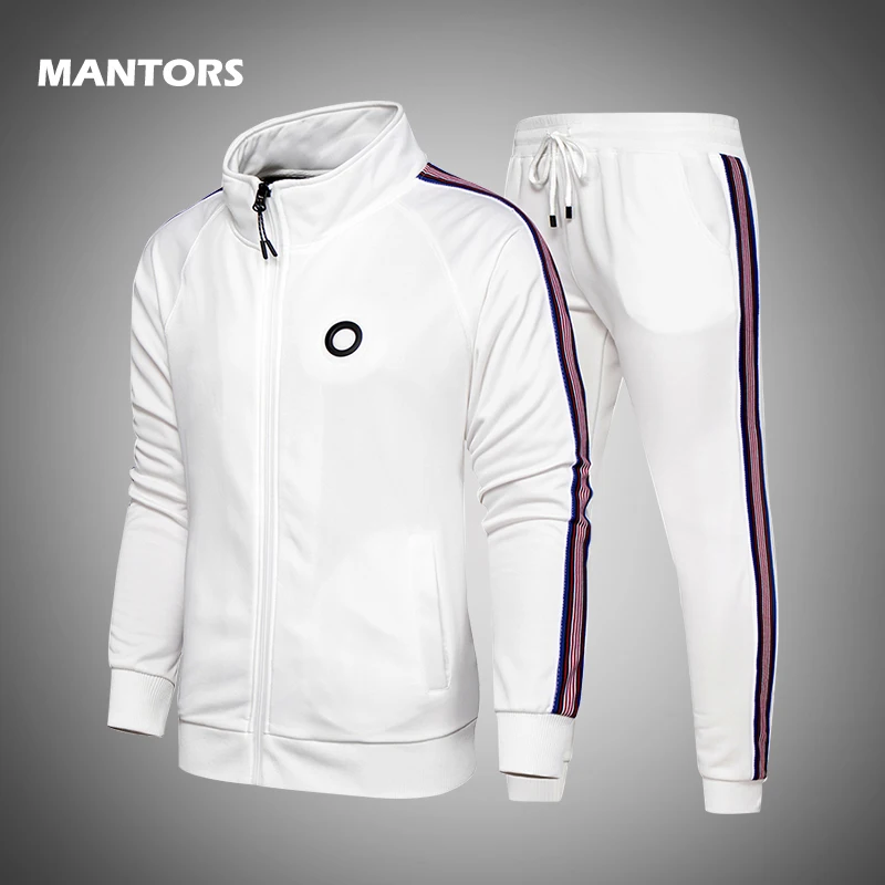 Мужской спортивный костюм с полосками комплект спортивной одежды из 2 предметов