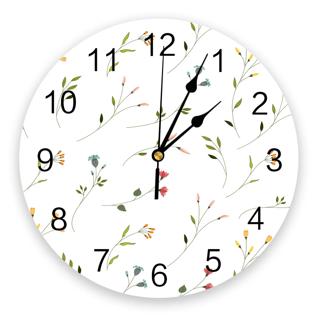 

Настенные кварцевые часы с изображением растений, простые украшения для дома, гостиной, с иглами, современные кухонные