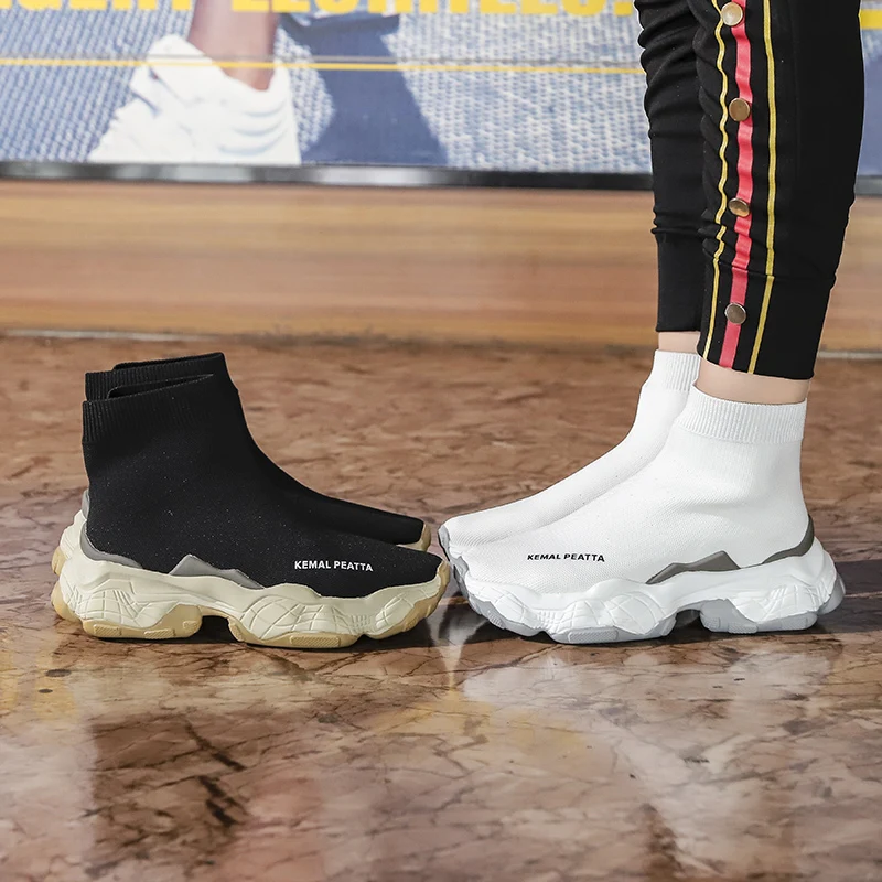 Женские кроссовки на массивной подошве дышащие для бега высокой платформе