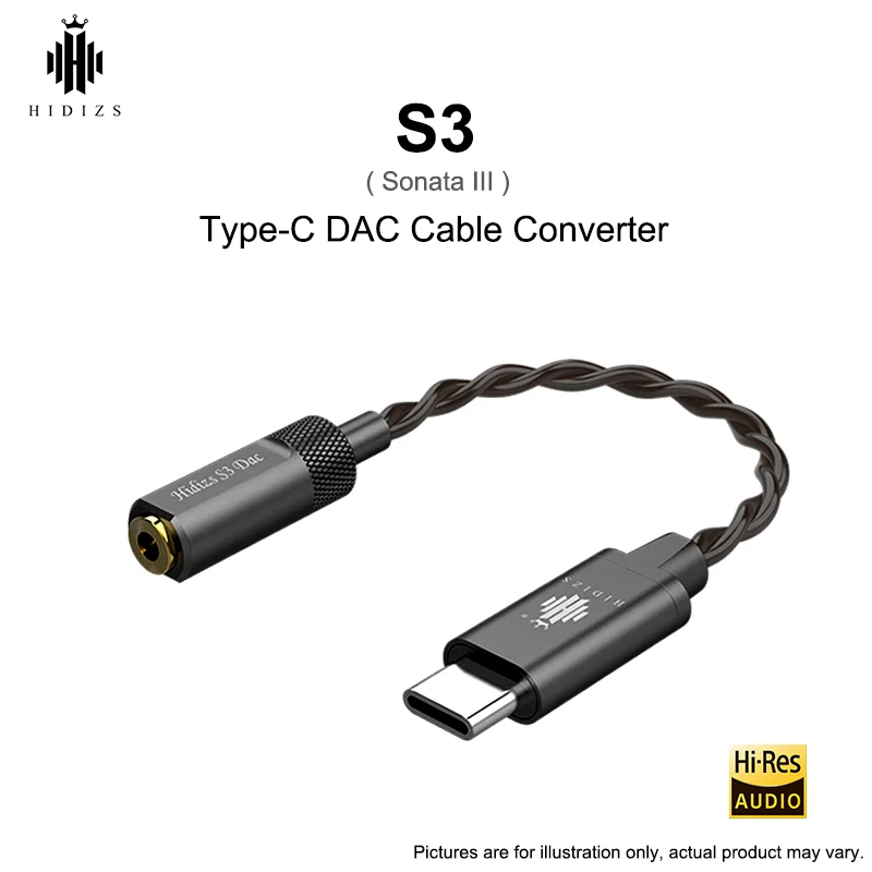 Кабель преобразователь Hidizs S3 Sonata Hi Fi аудио Type C DAC USB на 3 5 мм усилитель для