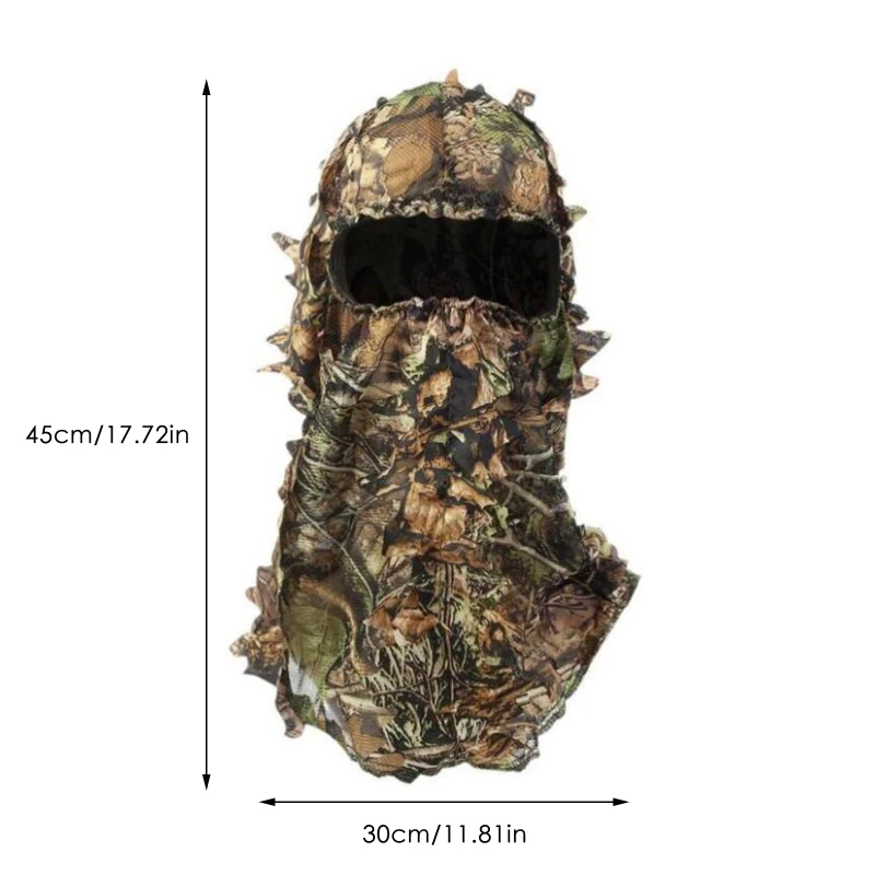 

1PCS Camping Ghillie Camouflage Leafy Hat 3D Full Face Mask Headwear Turkey Camo Hunter Hunting Accessories Camping Hunting Hat