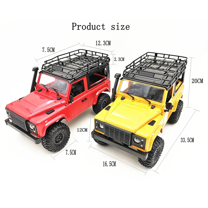 Mn-90 1/12 2.4G 4Wd 15Km/H Rc Car With Front Led Light 2 Body Shell Rock Crawler Truck Rtr Toy Christmas Gift Kids Boys(Yellow) | Игрушки и
