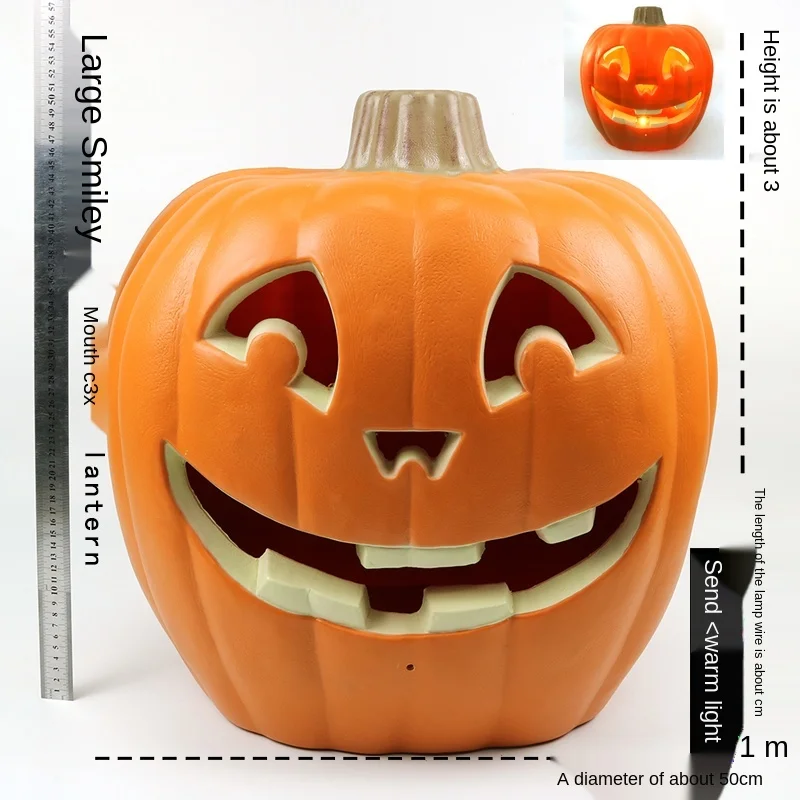 Pumpkin lantern decorations Shop window display Outdoor scene layout hollow luminous pumpkin halloween decoration for home | Дом и сад