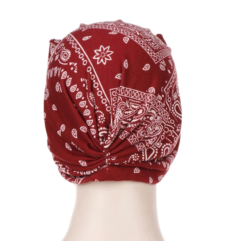 

Muslim head scarf for women fashion print bow wrap cotton hijab turban caps India bonnet Inner hijabs islamic turbante mujer