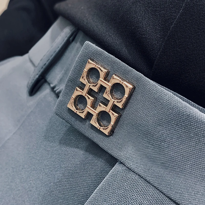 Брюки Pantalones мужские черно-серые Новинка лета 2020 облегающие повседневные брюки