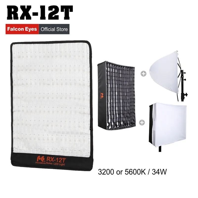 RX-12T Grid Diffuser Falcon Eyes 34W светильник для фото портативный светодиодный светильник для фото 423 шт. гибкий светодиодный светильник для фото RX-12T для камеры видео/фотографии - Цвет: RX-12T Grid Diffuser