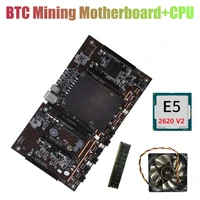 x79 h61 btc miner motherboard with e5 2620 v2 cpurecc 4g ddr3 ramfan lga 2011 support 3060 3070 3080 graphics card