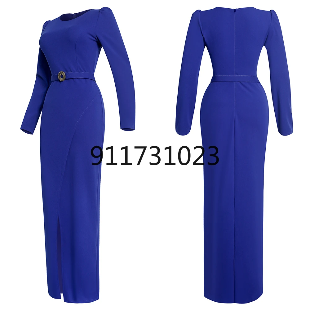 African Evening Party Dress Long Sleeve High Waist Women's Elegant Dashiki Sexy Slit Dresses Outfit Office Ladies Clothing |