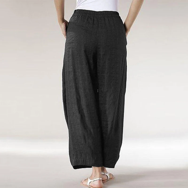 

Pleated high waist solid over size women's wide leg pants loose all-match women causal long trousers summer female stright pant