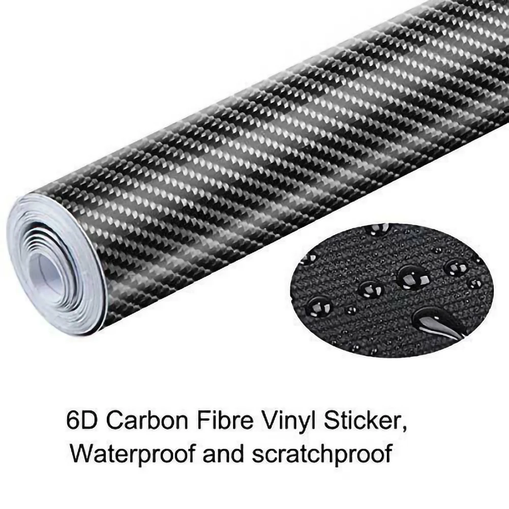 

50*152cm Car Styling DIY High Glossy 6D Carbon Fiber Vinyl Wrap Film Motorcyle Automobiles Car Sticker and Decals Accessorise