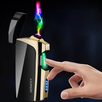 infrared induction double arc lighter creative usb charging cigarette lighter gadgets for men technology isqueiro plasma gifts