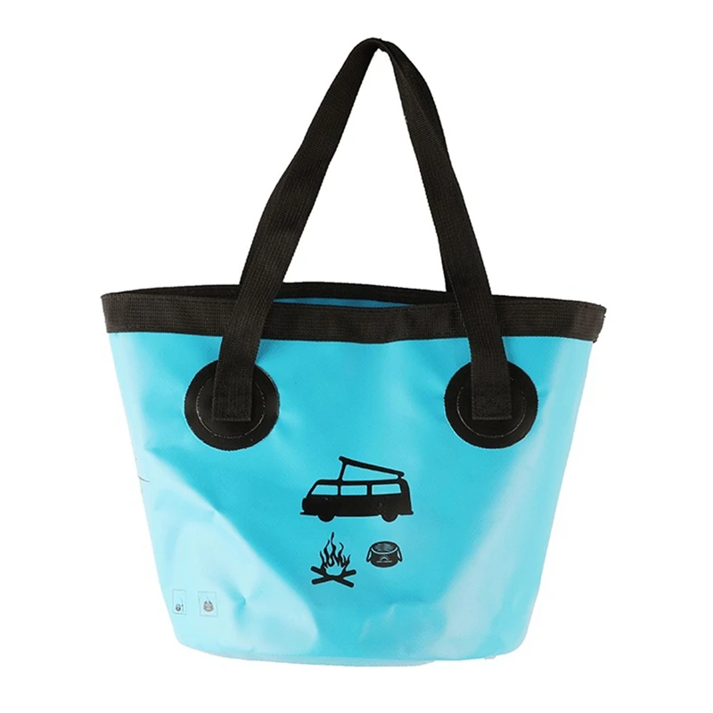 

Marjaqe Bucket Folding Car Wash Bucket Thickened PVC Mesh Cloth Fishing Bucket Outdoor Portable Car Bucket