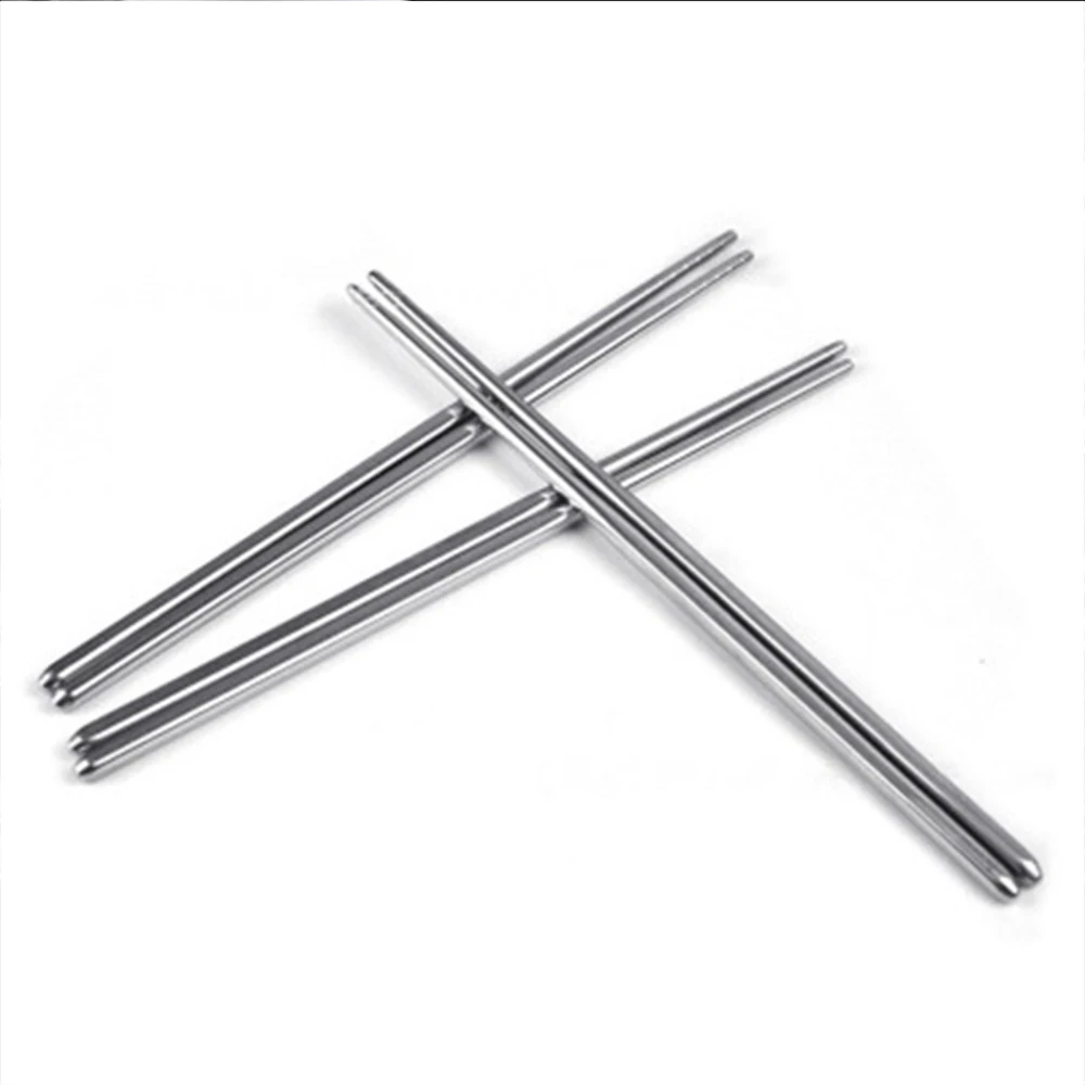 

2/5pairs Stainless Steel Square Chopsticks Silvery Hollow Non-Slip Reusable Metal Chopsticks Chinese Sushi Tableware For Kitchen