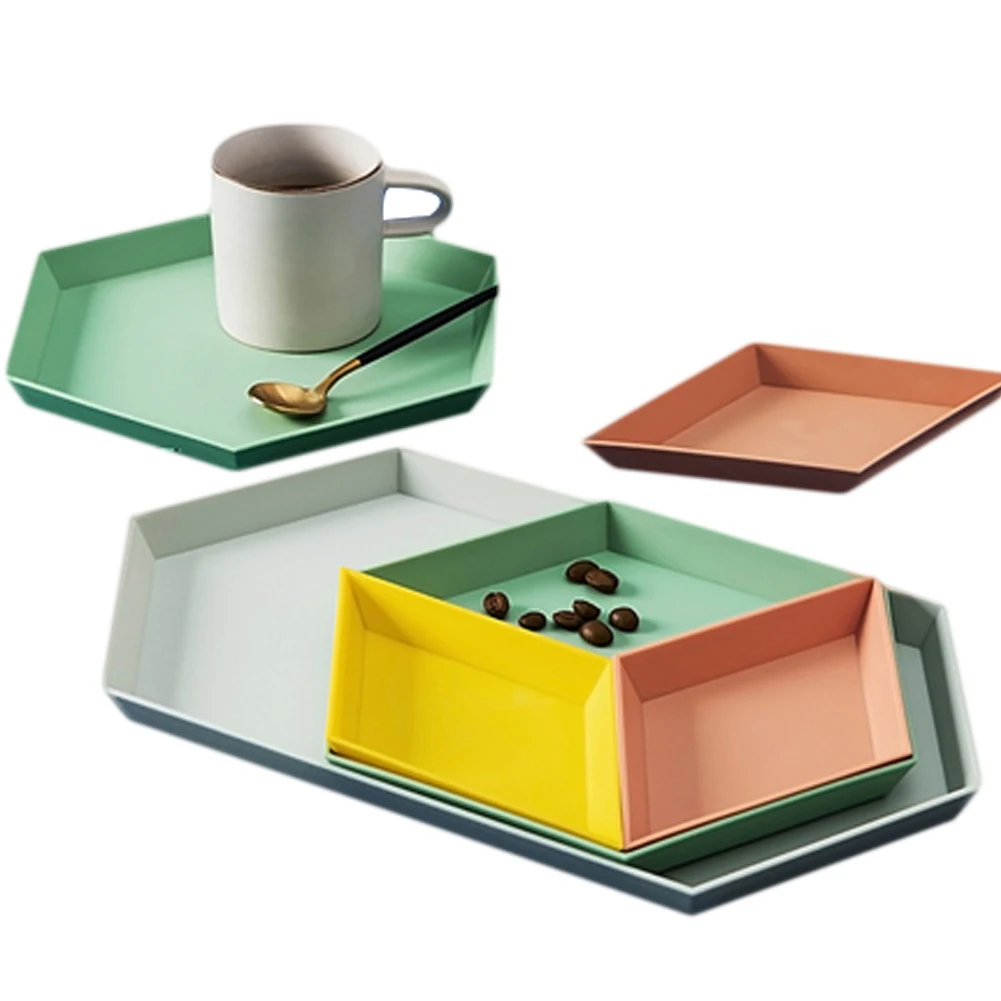 4 Geometric Tea tray color fruit plate desktop combination storage removable Storage jewelry | Дом и сад