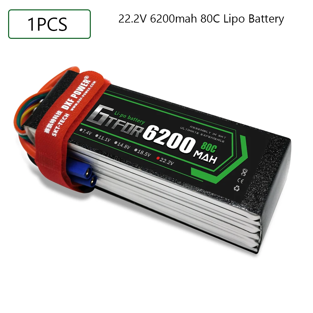 GTFDR-bater&iacute;a Lipo 6S 22,2 V 6200mah 80C-160C 6S XT60 T Deans XT90 EC5 para Dron FPV, avi&oacute;n, coche, cami&oacute;n, barco, piezas de RC-1