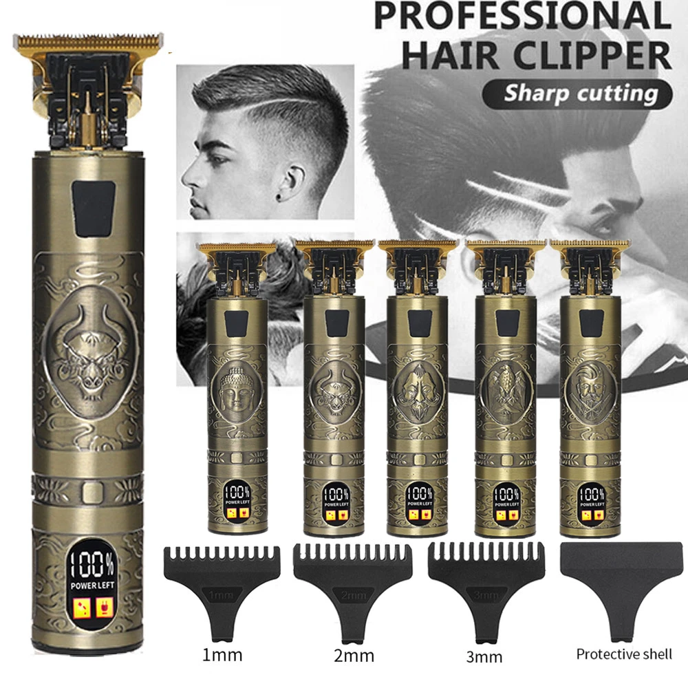 

T9 Professional Hair Clipper Electric Shaver for Men Beard Trimmer Nose and Ear Trimmer LCD Display Hair Cutting Machine