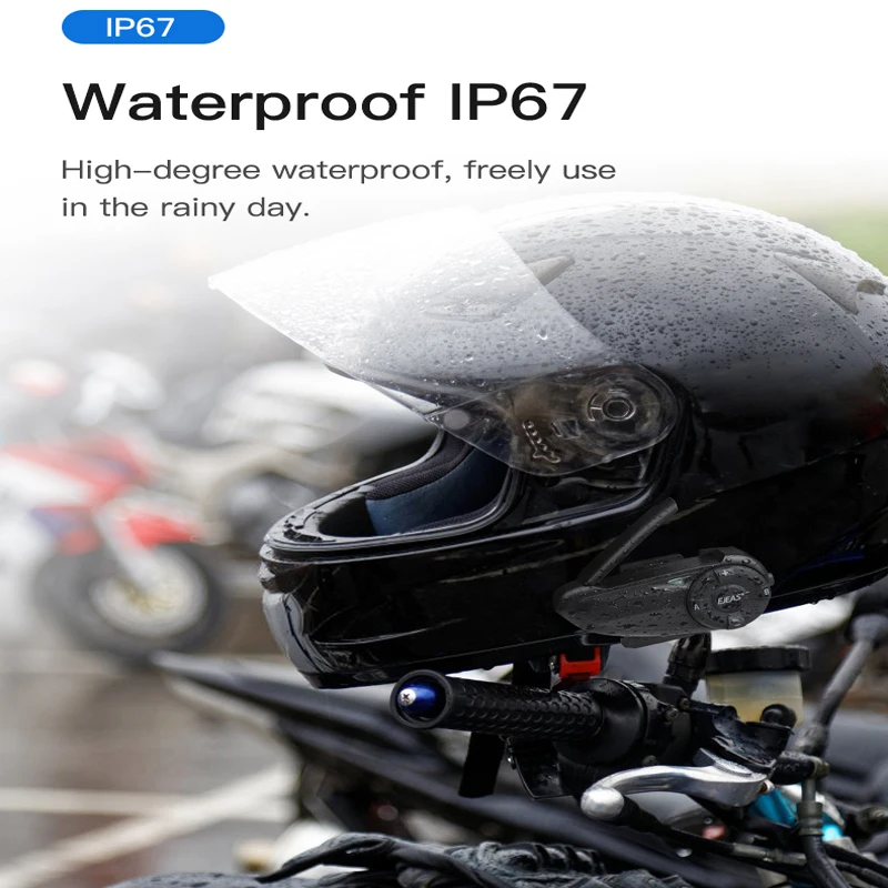 EJEAS Q7 Bluetooth 5.1 Motorcycle Intercom Helmet Headset Riders Wireless Waterproof Interphone Headsets FM Radio Quick 7 - купить по