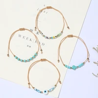 2021 new trend white blue evil eye bead rope bracelets string cross bracelets gift for friends female summer holiday jewelry
