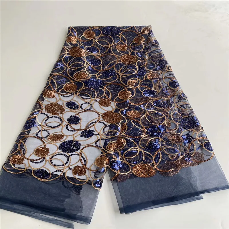 

NaXiu African Lace Fabric 2020 High Quality Sequins French Tulle Mesh Lace Fabric For Bridal Material Nigerian Sequence Lace