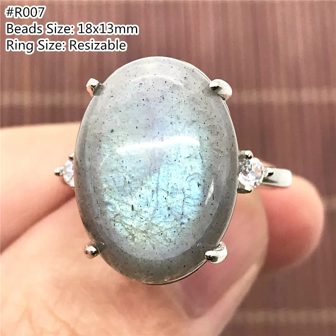 

Топ из натурального Лабрадорит Кольцо ювелирные изделия для Для женщин для девушек и мужчин с украшением в виде кристаллов овальные бусины ...