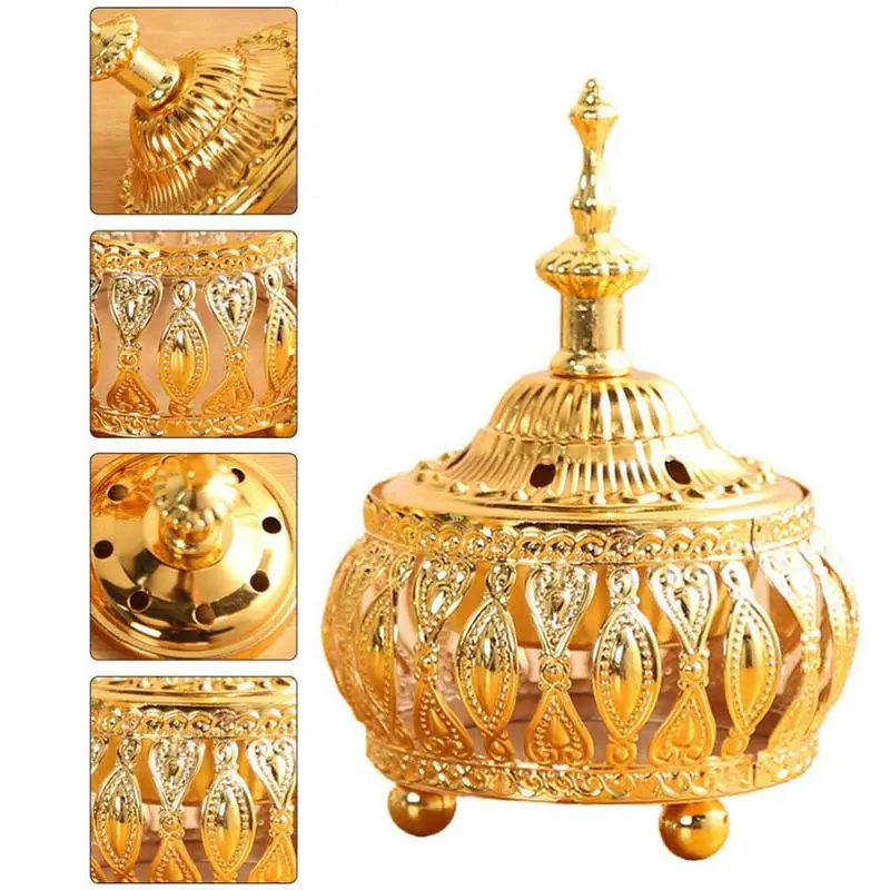 

Incense Burner For Home Middle East European Style Home Metal Decorative Delicate Golden Incense Burner Ornament