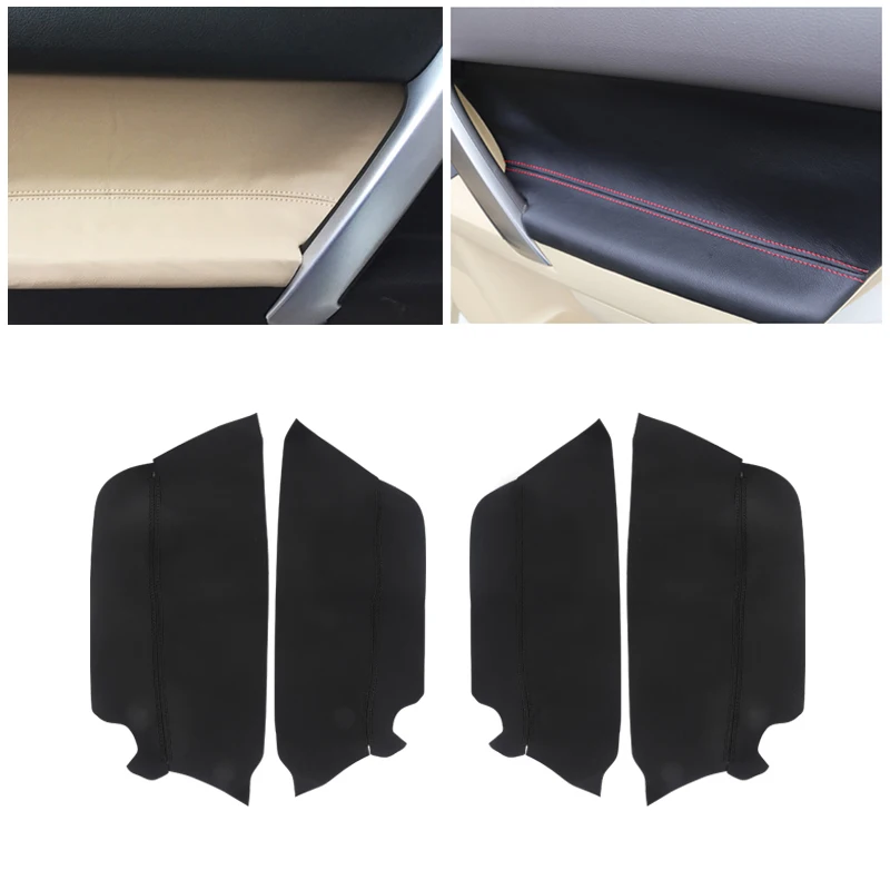 

Soft Leather Door Armrest Cover For Toyota Prado 2010 - 2015 2016 2017 2018 Car Door Armrest Panel Skin Cover Sticker Trim