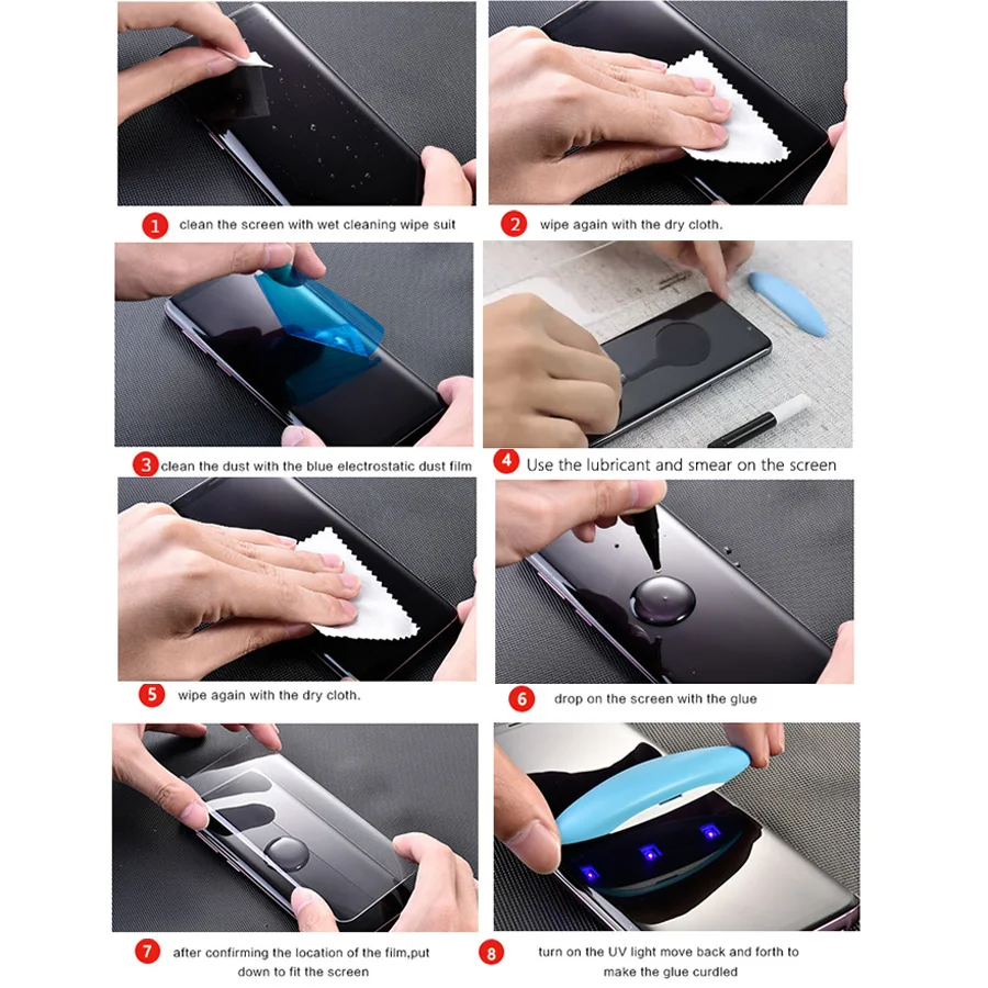 Защитное стекло закаленное 6D для Samsung Galaxy S8/S9/S10/S20/S21/S10e/Note 8/9/10 Plus/20|Защитные стёкла