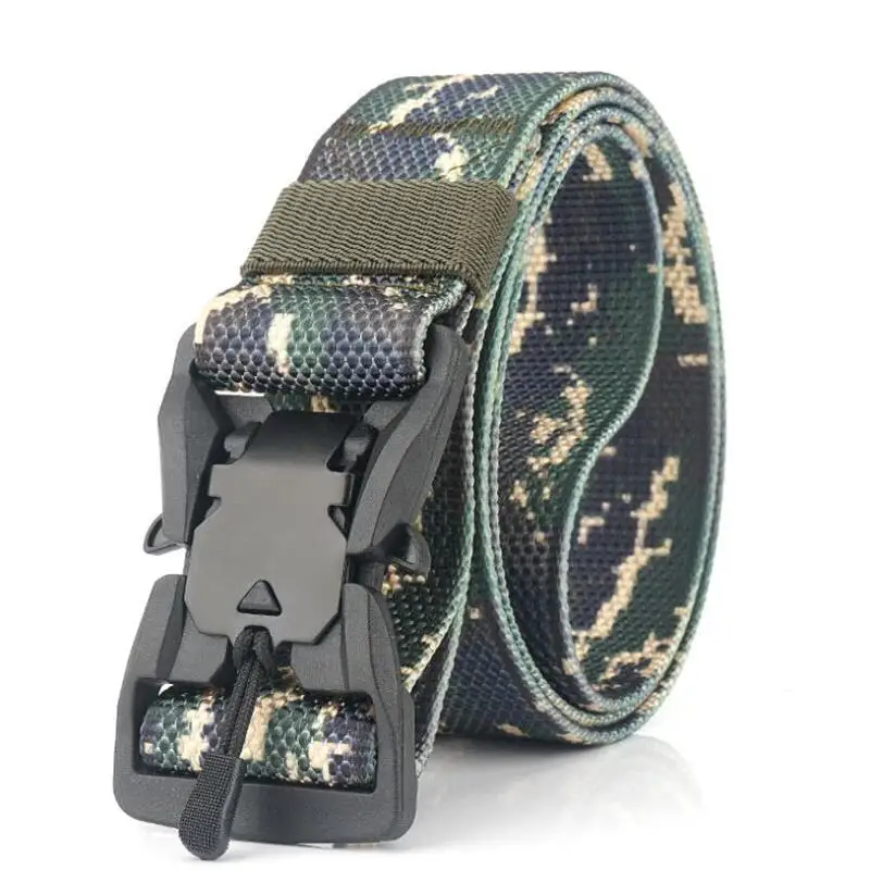 Camouflage B BOKADIAO военный армейский боевой человек холст ремень магнитная пряжка тактические ремни для мужчин нейлон Открытый тренировочный пояс мужской ремень - Цвет: Camouflage B