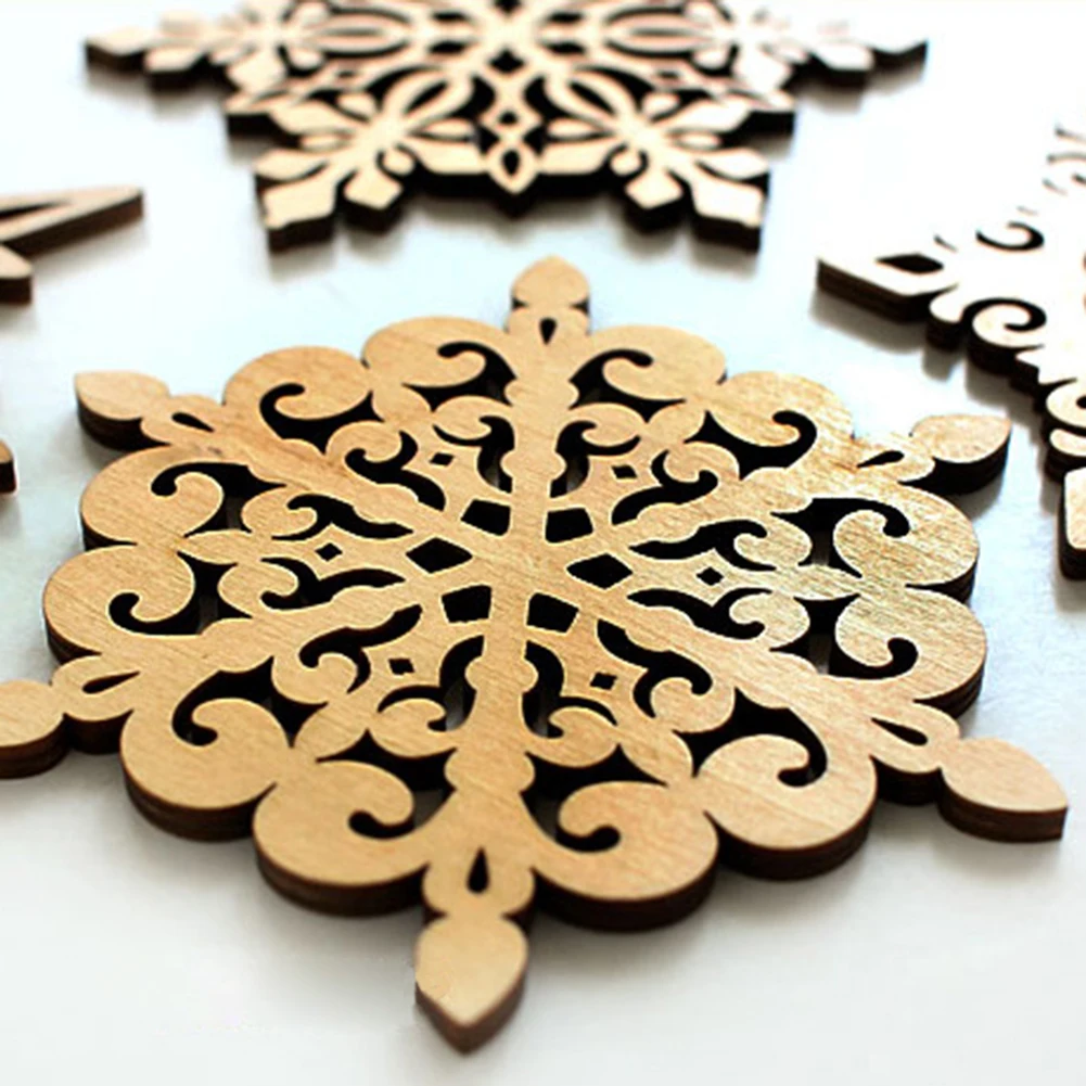 Деревянные подставки для рождественских кружек со снежинками шикарный