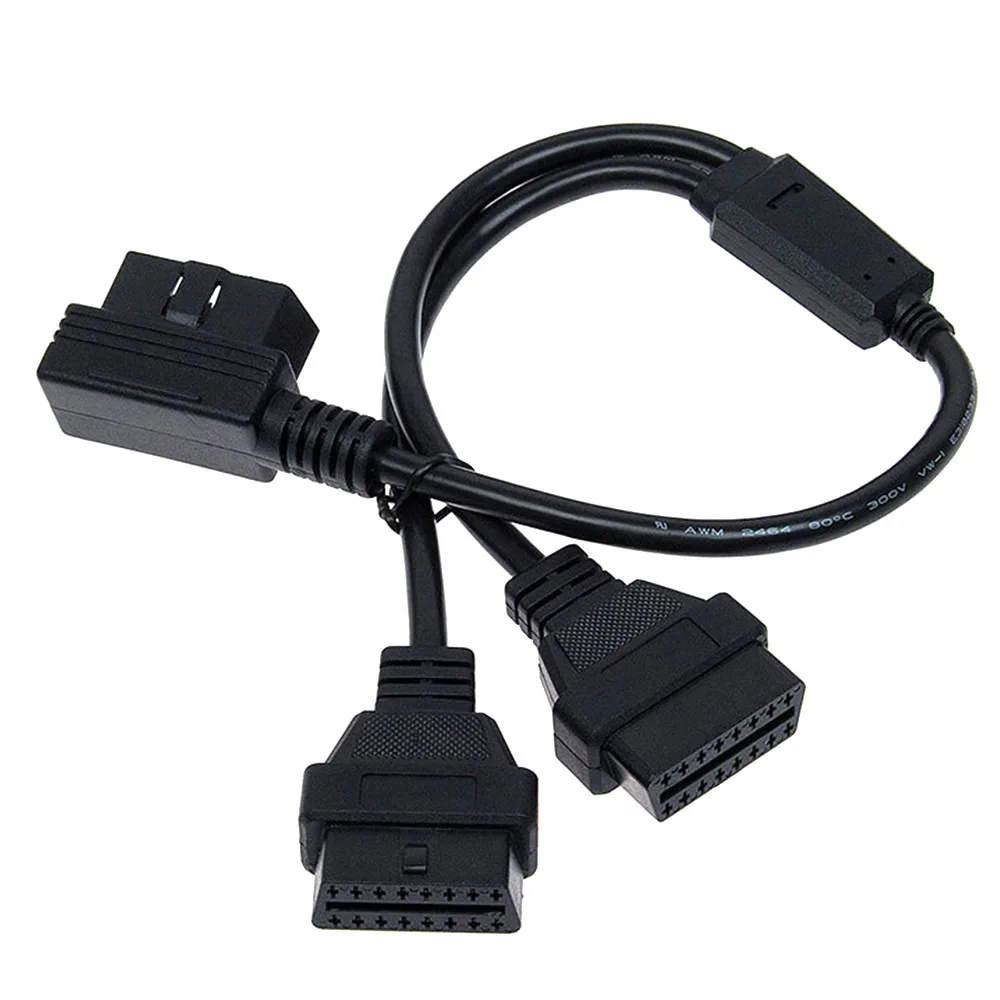 Портативный L образный OBD2 16 pin кабель удлинитель один-два соединительного
