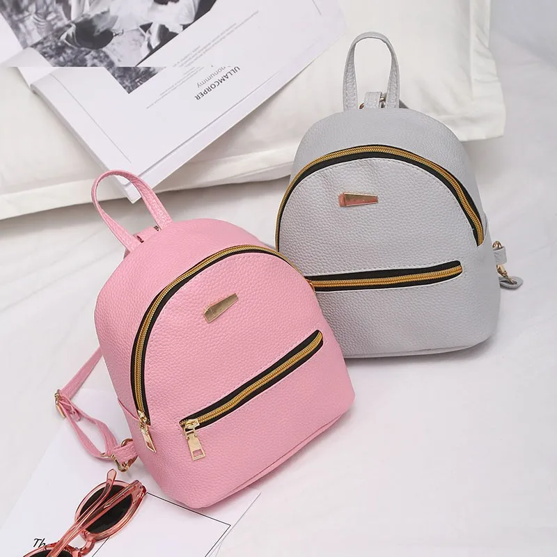 

Mini Backpack New PU Leather Shoulder Bag For Teenage Girls Multi-Function Small Bagpack Female Phone Pouch