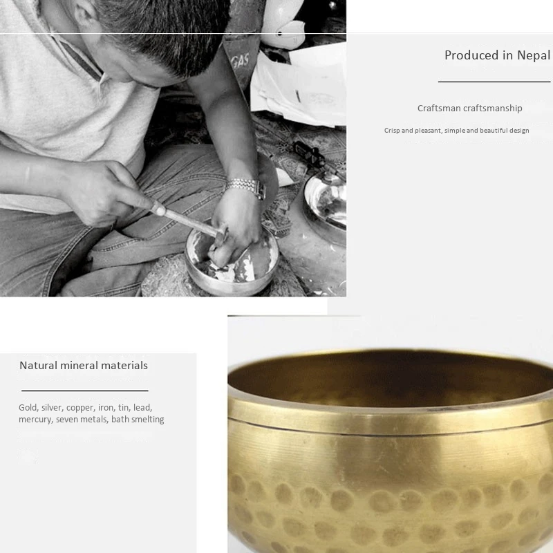 

Bronze Meditation Bowl Tibetan Singing Bowl Set Meditation Sound Bowl Handcrafted for Healing and Mindfulness