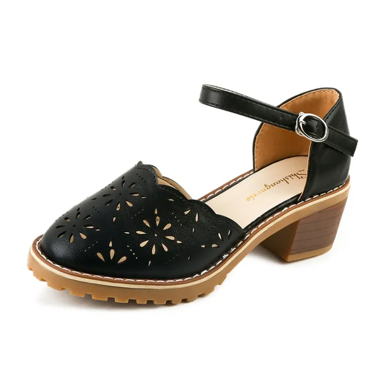 Сандалии на блочном каблуке Женская обувь Студенческая Дамская сандалия Mujer