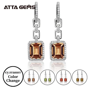 Женские серьги из серебра 925 пробы, с зултанитом