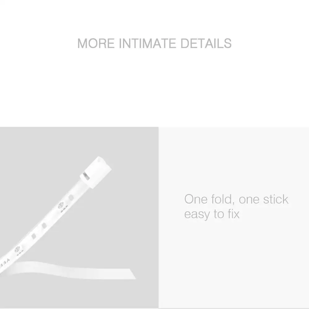 

Xiaomi Yeelight Smart Wi-Fi LED Light Strip Extendable Multicolor Dimmable Tape Strip Lights Remote Control