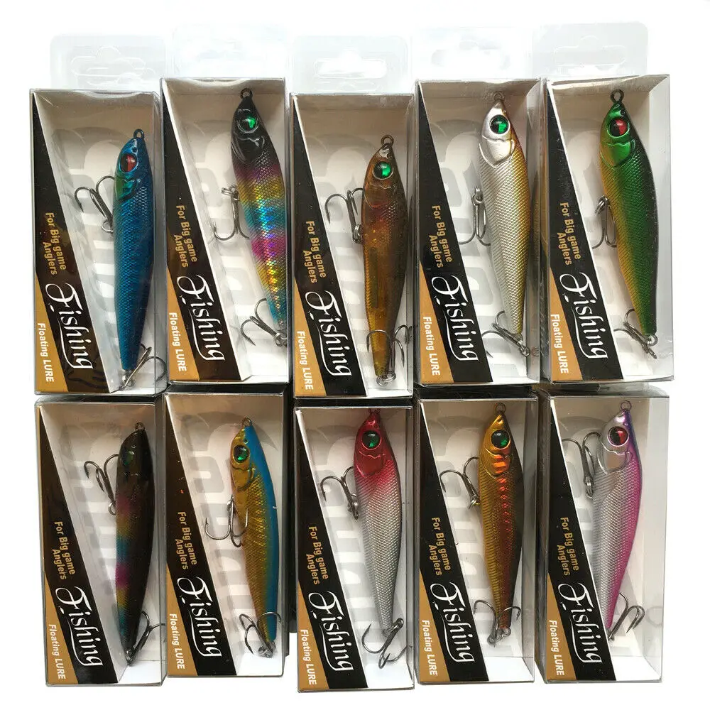 Тонущие приманки карандаши 10 шт. 13 г 8 см жесткие рыболовные с ПВХ-коробкой