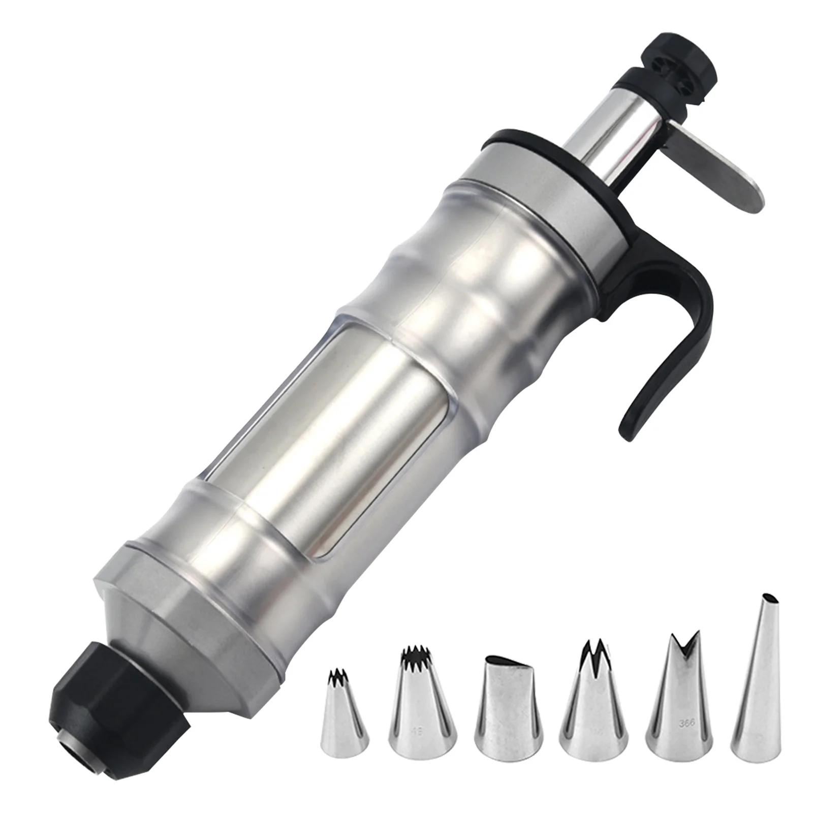 

Dessert Decorating Syringe Set with 6 Icing NozzlesDessert Cream Piping Syringe Nozzles Kits for Cookies Cake Decoration
