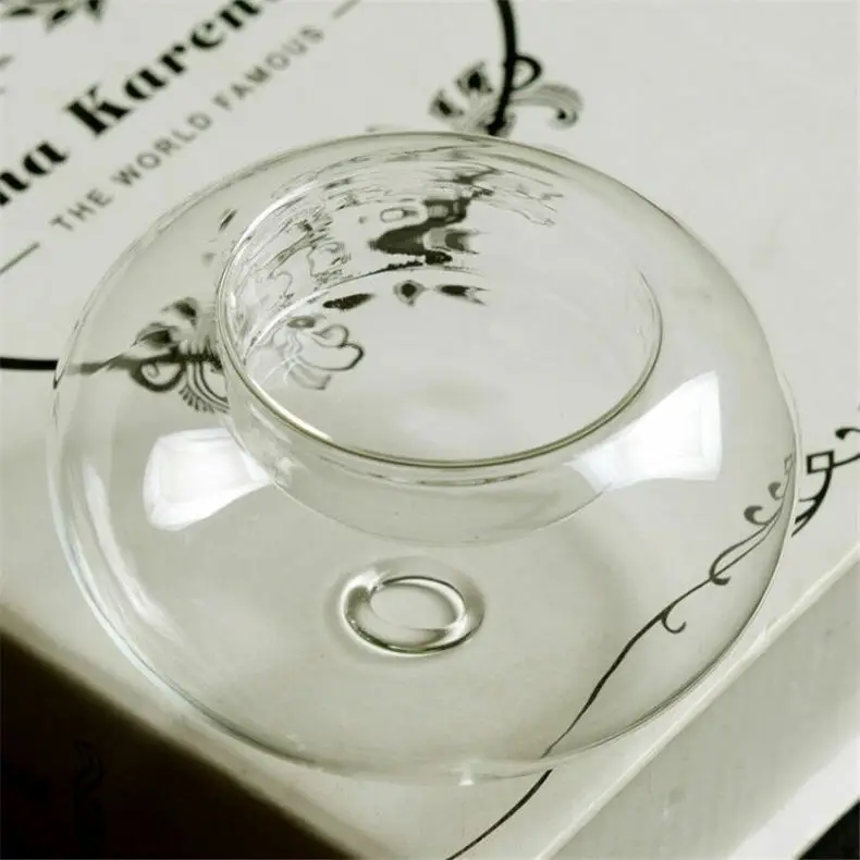 Новый круглый светильник пустотелый шар прозрачный стеклянный подсвечник для