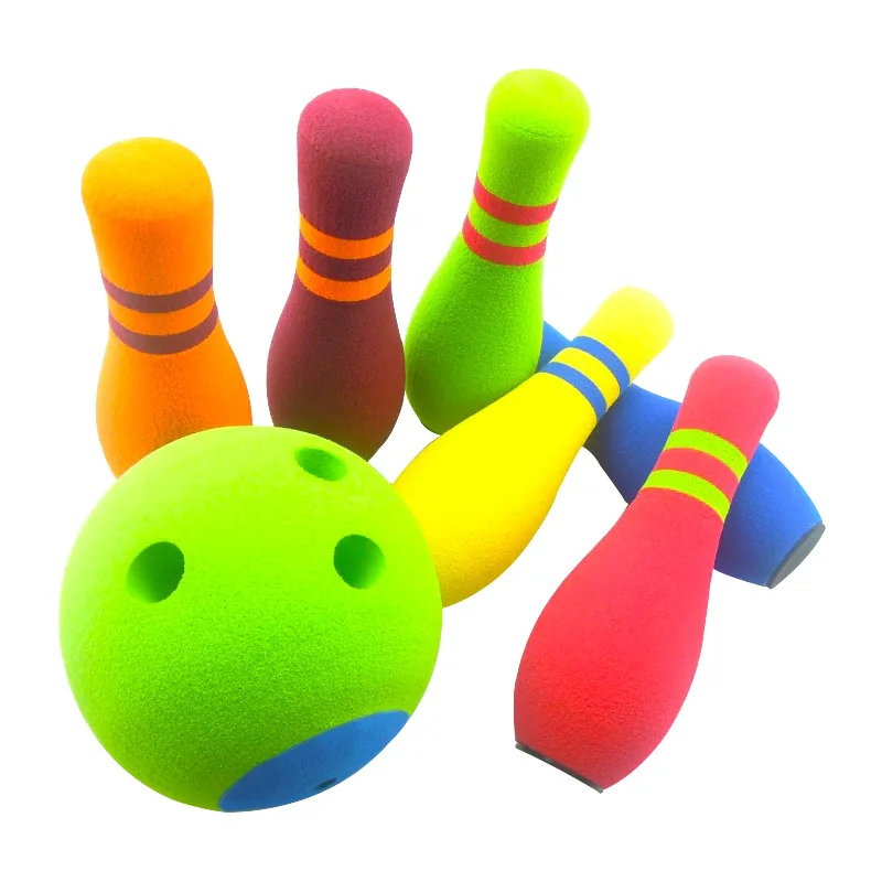 Детский Забавный Набор для боулинга NBR 1 шарик 6 штырьков игра Bowling спортивные
