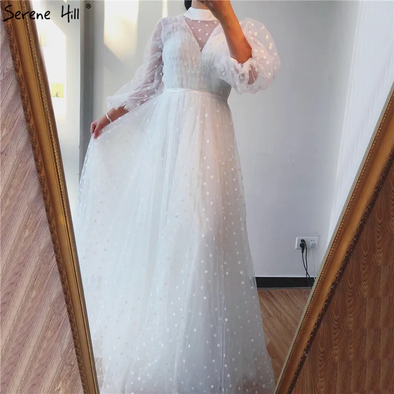 Серен Хилл белое с длинными рукавами пузырьками А силуэт сексуальное платье для