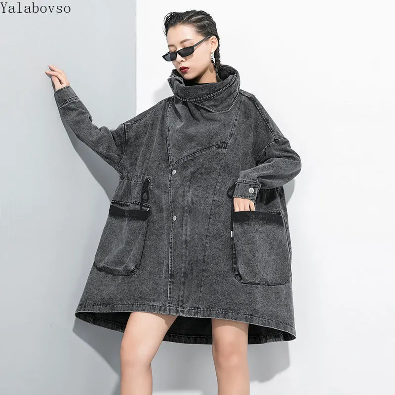 Тренч в ковбойском стиле со снежинками осень 2020 Новый плащ большого размера плюс