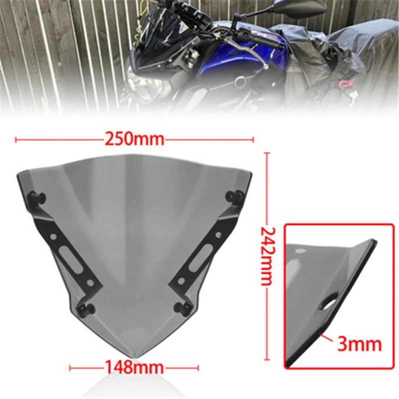 

Windshield Windscreen for Yamaha MT07 FZ07MT0914-20 Double Bubble Motorcycle Wind Shield Deflectors