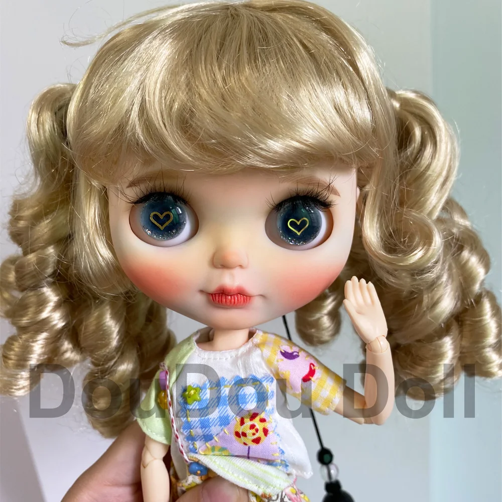 

ICY NBL+ Blyth Doll 1/6 Joint Body 30CM BJD Toys White Shin Sculpting And Makeup Handmade Matte Face with Curly double ponytail