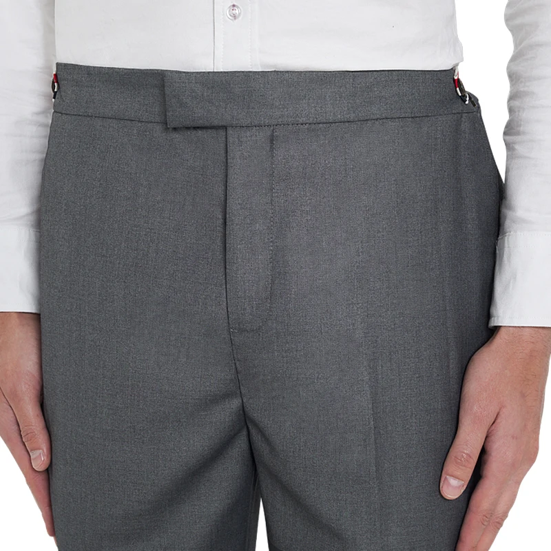 

2021 TB THOM Fashion Brand Men Casual Suit Gray Business Pants Striped Spring And Autumn Cotton Formal Trousers ins