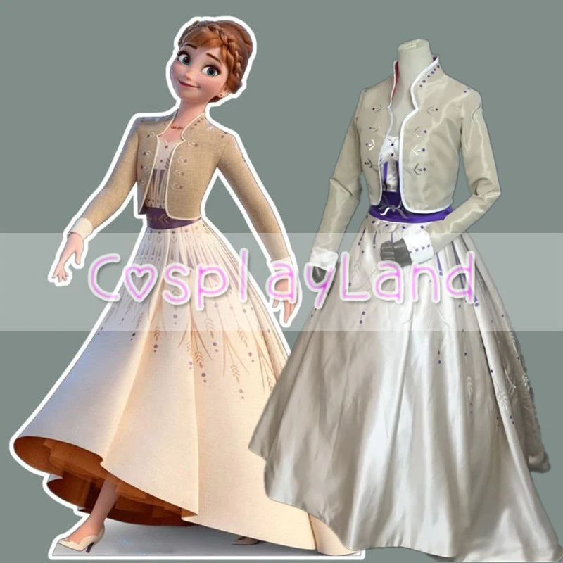 Костюм снежной принцессы Анны костюм для пения Эльзы Олафа на Хэллоуин платье с
