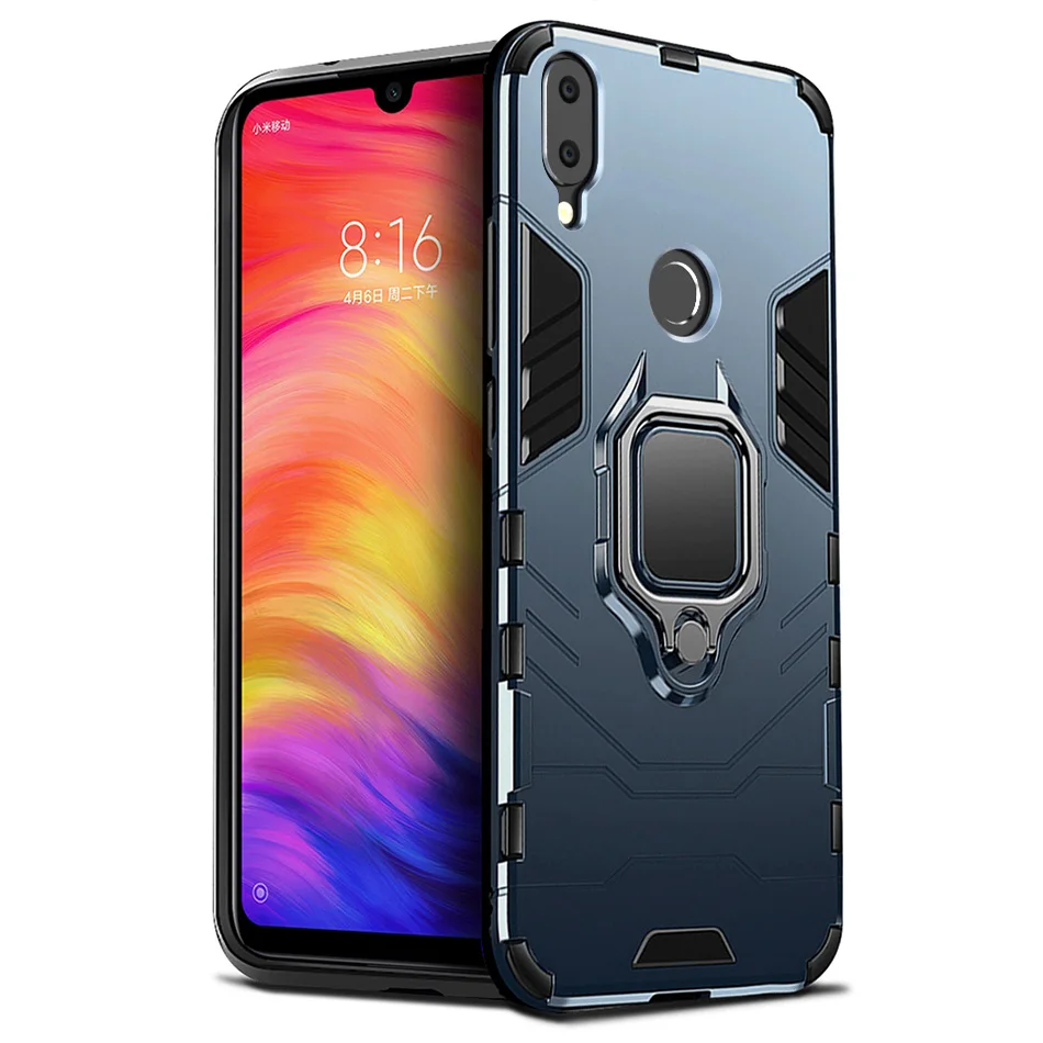 Роскошный чехол для Xiaomi mi Play чехол Xiaomi mi Play силиконовый защитный бампер противоударный чехол для телефона для mi Play чехол 5,84" - Цвет: Blue -Finger Ring 1