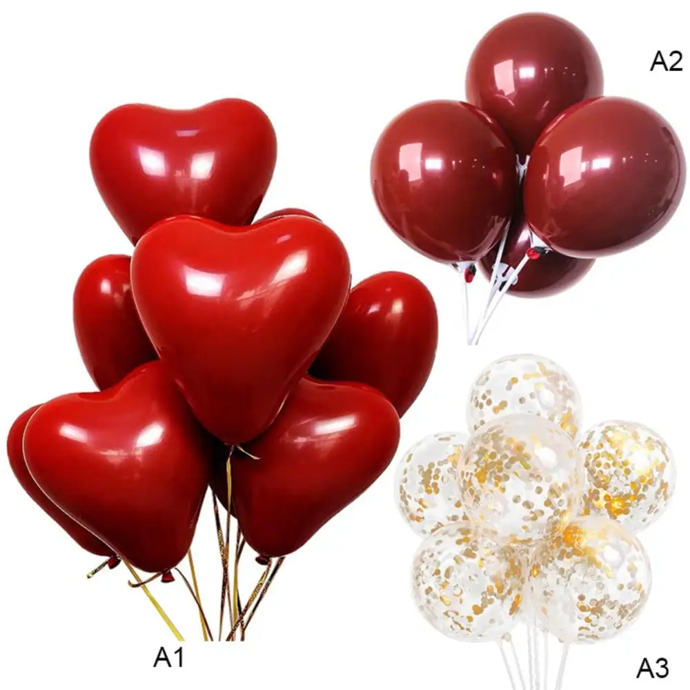 50 шт. гранатовый красный воздушный шар в форме сердца двухслойные рубиновые