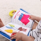 Детская тканевая книга Монтессори, Мягкая тканевая сенсорная тканевая книга, обучающая жизненные навыки, обучающая игрушка для детей