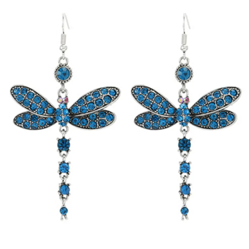 

Fashion Retro White Zirconia Multicolor Tassel Dragonfly Animal Earrings for Women Ethnic Style New Earrings Jewelry