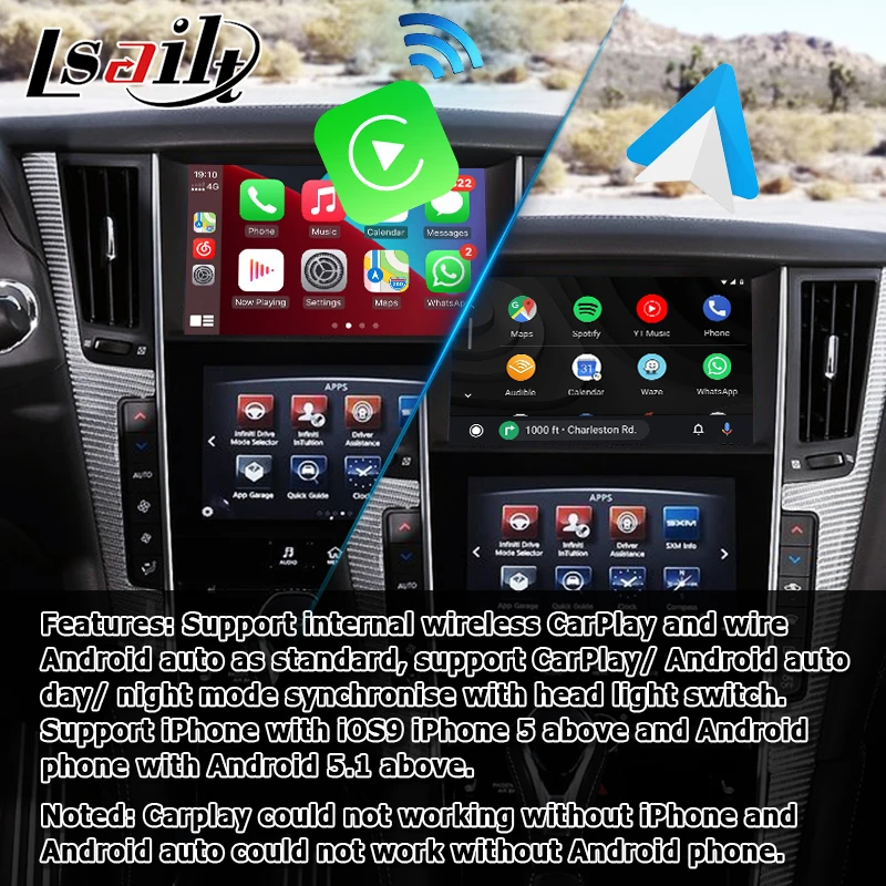 Интерфейс Android / carplay для Infiniti Q50 Q60 видеоинтерфейс с GPS навигацией youtube waze Яндекс. by
